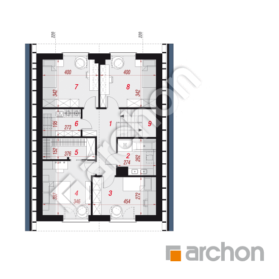 gotowy projekt Dom w anyżku 7 (E) rzut poddasza