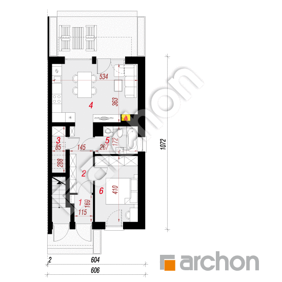 gotowy projekt Dom w bratkach 8 (R2B) rzut parteru