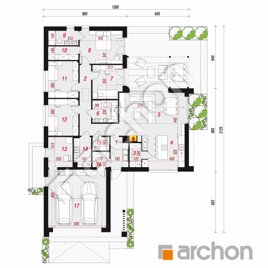 gotowy projekt Dom w bakopach 6 (G2E) rzut parteru