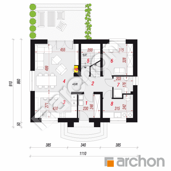 gotowy projekt Dom w lucernie 5 rzut parteru