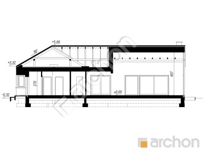 gotowy projekt Dom w dracenach 5 (GE) przekroj budynku