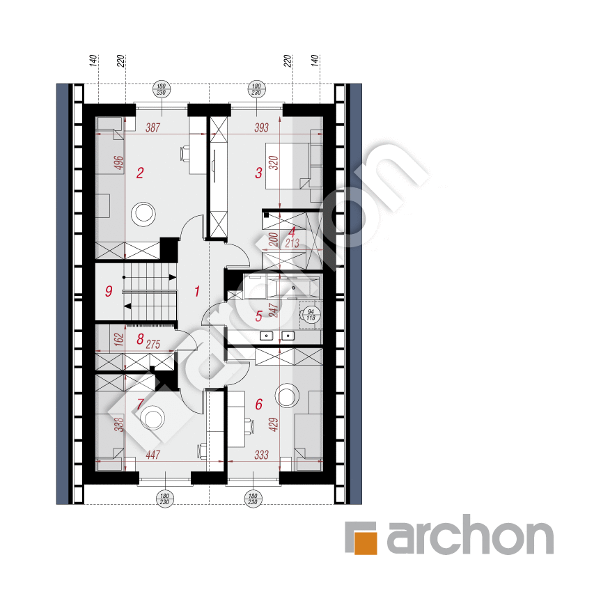 gotowy projekt Dom w malinówkach 53 (G) rzut poddasza