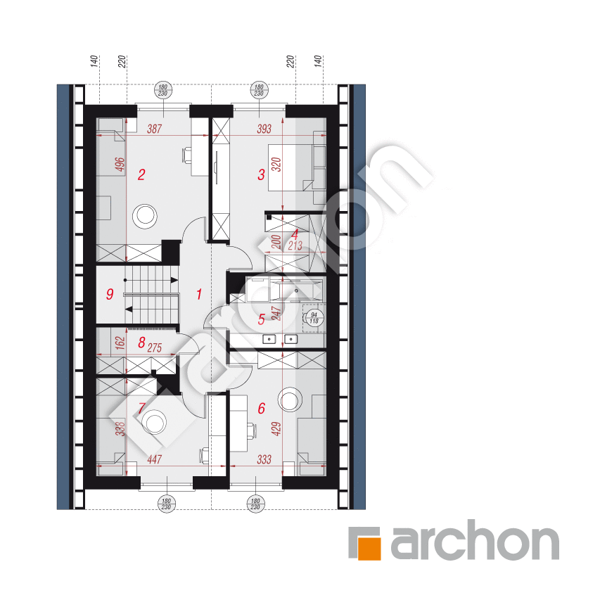 gotowy projekt Dom w malinówkach 53 (G) rzut poddasza