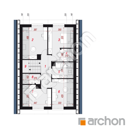 gotowy projekt Dom w malinówkach 53 (G) rzut poddasza