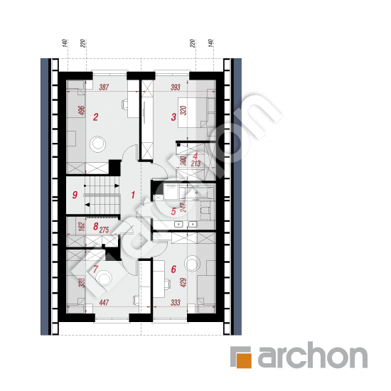 gotowy projekt Dom w malinówkach 53 (G) rzut poddasza
