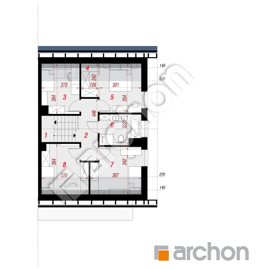 gotowy projekt Dom w narcyzach 8 (B) rzut poddasza