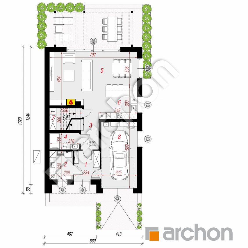 gotowy projekt Dom w malinówkach 53 (GE) OZE rzut parteru