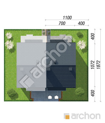 gotowy projekt Dom w bratkach (R2BA) sytuacja