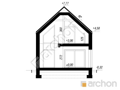 gotowy projekt Dom w cienistkach 5 (E) OZE przekroj budynku