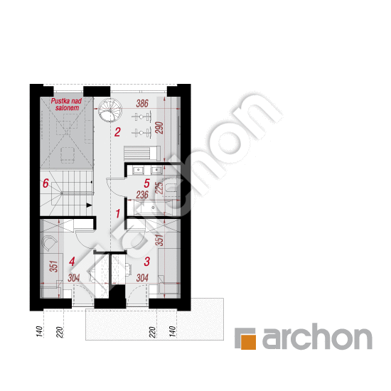 gotowy projekt Dom w cienistkach 5 (E) OZE rzut poddasza