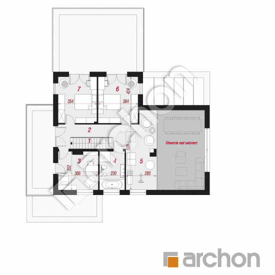 gotowy projekt Dom w aromach 3 (G2E) rzut piętra