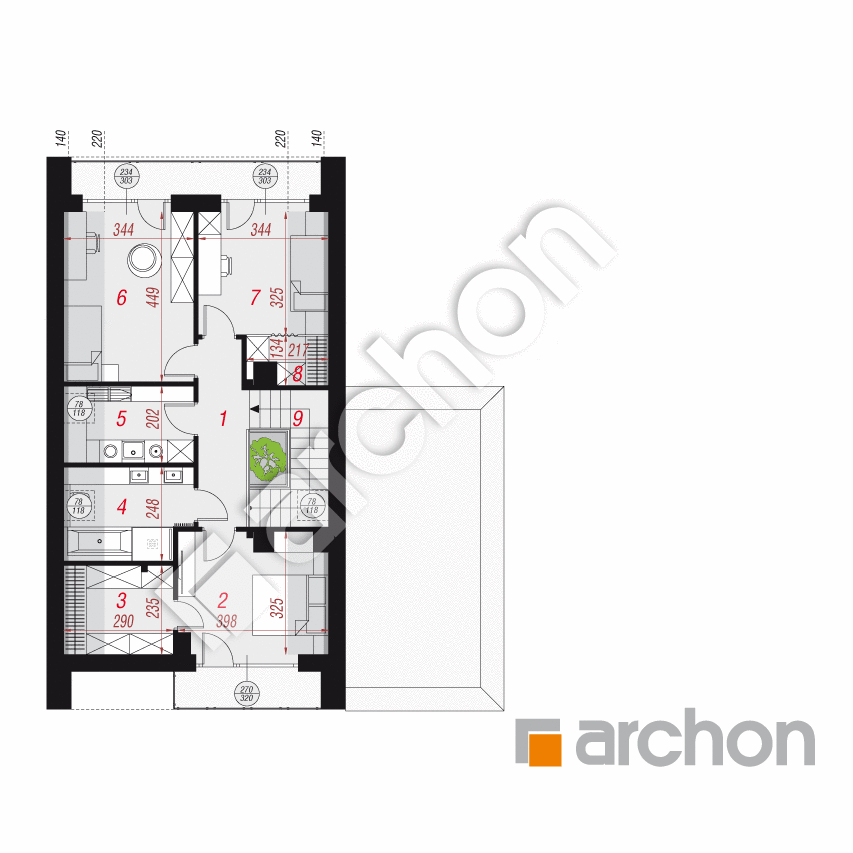 gotowy projekt Dom w marcówkach (GE) rzut poddasza
