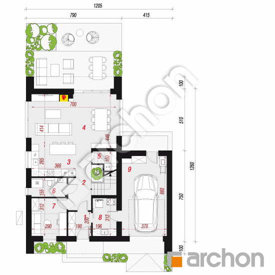 gotowy projekt Dom w marcówkach (GE) OZE rzut parteru