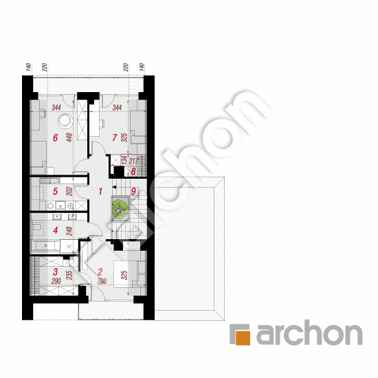 gotowy projekt Dom w marcówkach (GE) rzut poddasza