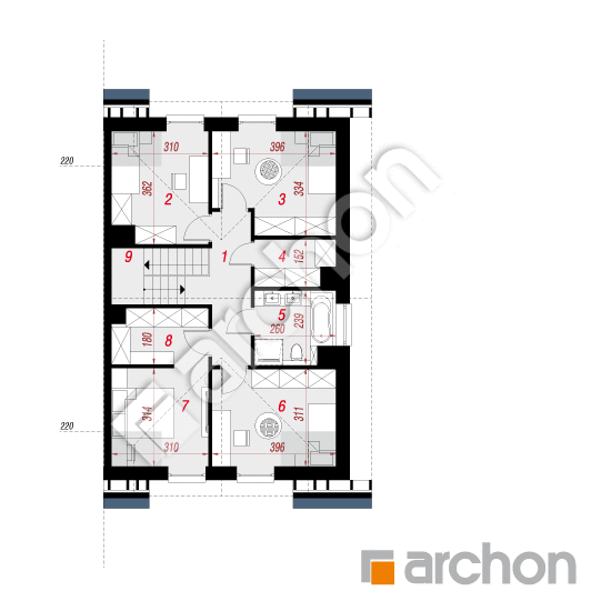 gotowy projekt Dom w narcyzach 14 (B) rzut poddasza
