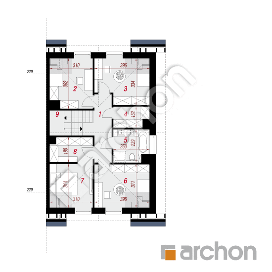 gotowy projekt Dom w narcyzach 14 (B) rzut poddasza