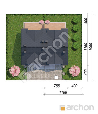 gotowy projekt Dom w narcyzach 14 (B) sytuacja