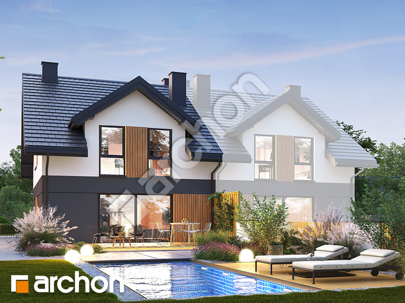 gotowy projekt Dom w narcyzach 14 (B) widok 2