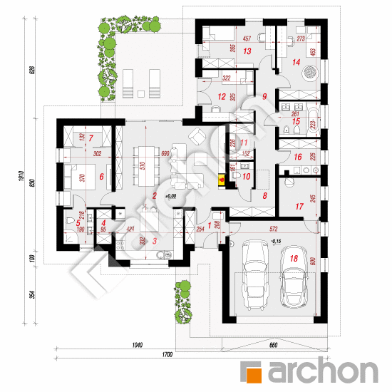 gotowy projekt Dom w nawłociach 2 (G2) rzut parteru