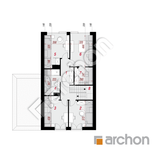 gotowy projekt Dom w proteach (GE) rzut poddasza