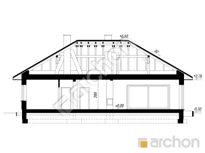 gotowy projekt Dom w kanzanach 2 przekroj budynku