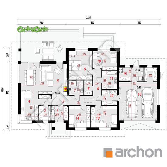 gotowy projekt Dom w alwach 3 (G2E) OZE rzut parteru