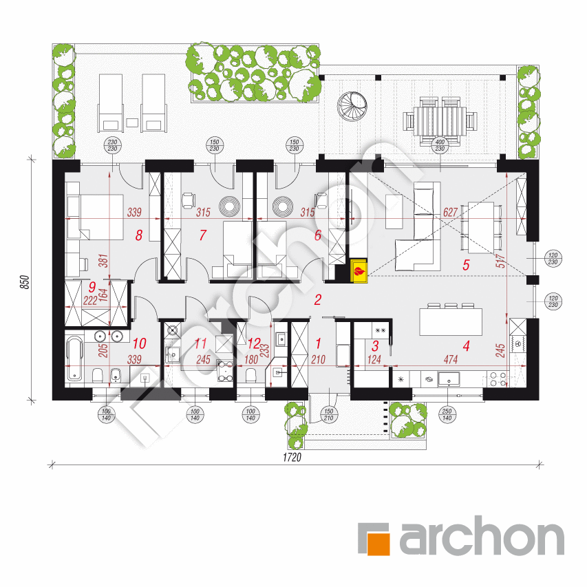 gotowy projekt Dom w rarytasach 5 (E) rzut parteru