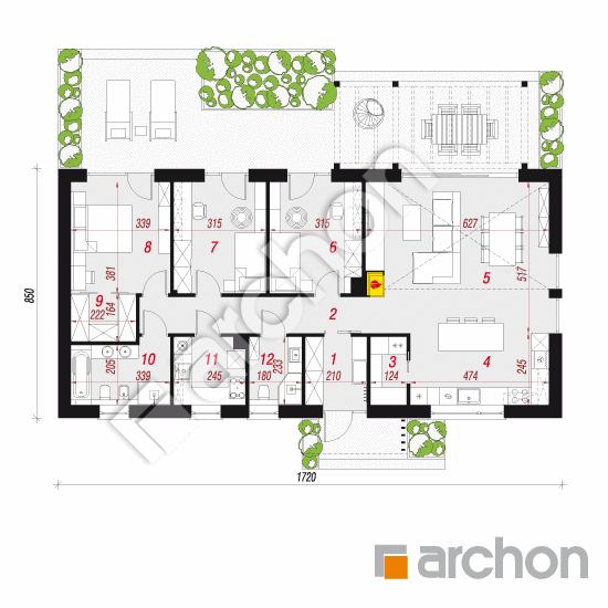 gotowy projekt Dom w rarytasach 5 (E) rzut parteru
