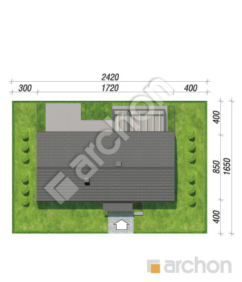 gotowy projekt Dom w rarytasach 5 (E) sytuacja