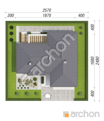 gotowy projekt Dom w nawłociach 6 (G2) sytuacja