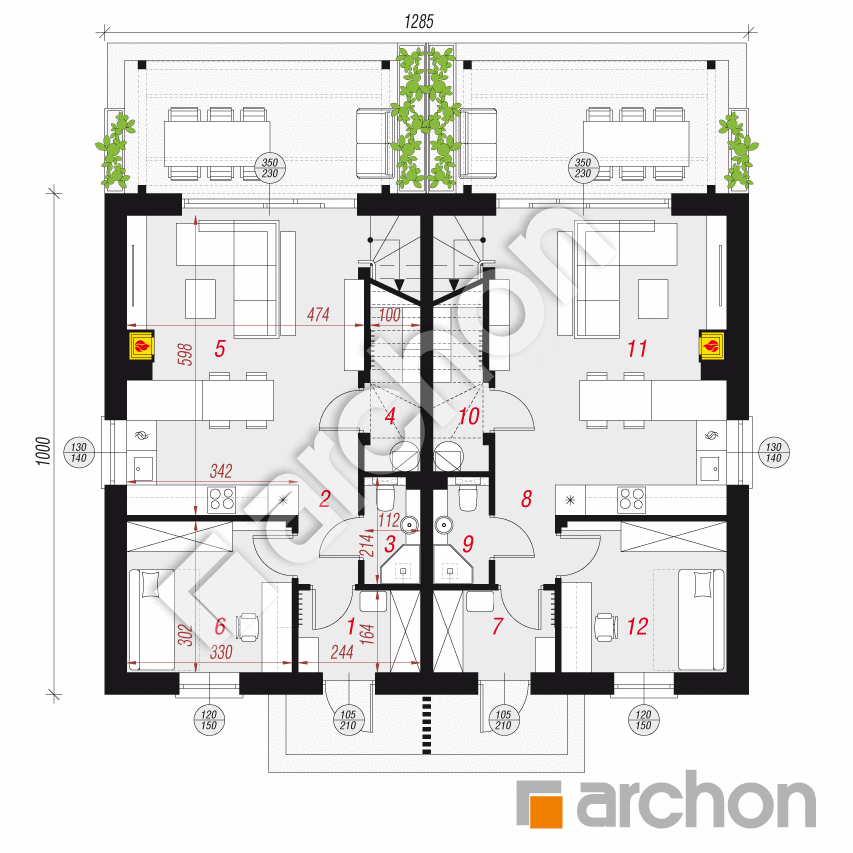 gotowy projekt Dom w tunbergiach 8 (R2) rzut parteru
