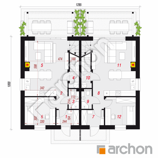 gotowy projekt Dom w tunbergiach 8 (R2) rzut parteru
