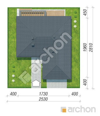 gotowy projekt Dom w przebiśniegach 2 (G2) sytuacja