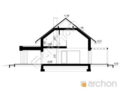 gotowy projekt Dom w arganiach (G2E) przekroj budynku