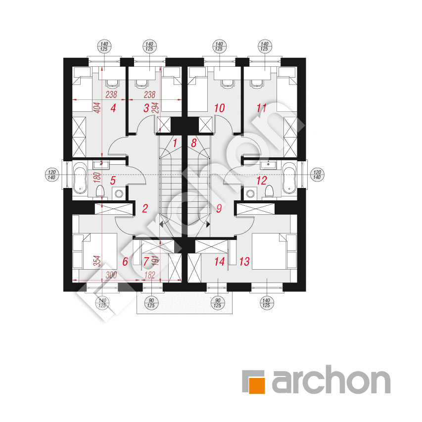 gotowy projekt Dom w riveach 15 (R2) rzut poddasza