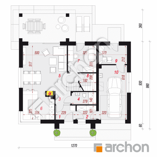 gotowy projekt Dom w balsamowcach 7 rzut parteru