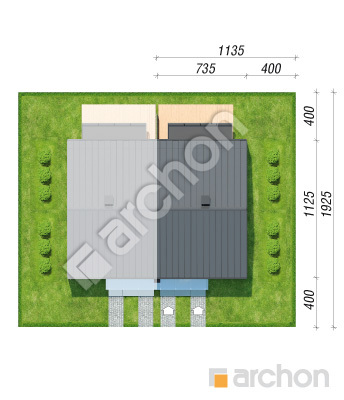 gotowy projekt Dom w bratkach 25 (R2BE) sytuacja
