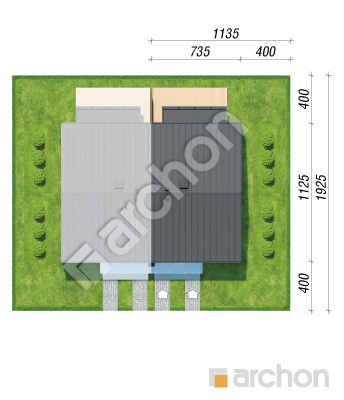 gotowy projekt Dom w bratkach 25 (R2BE) sytuacja
