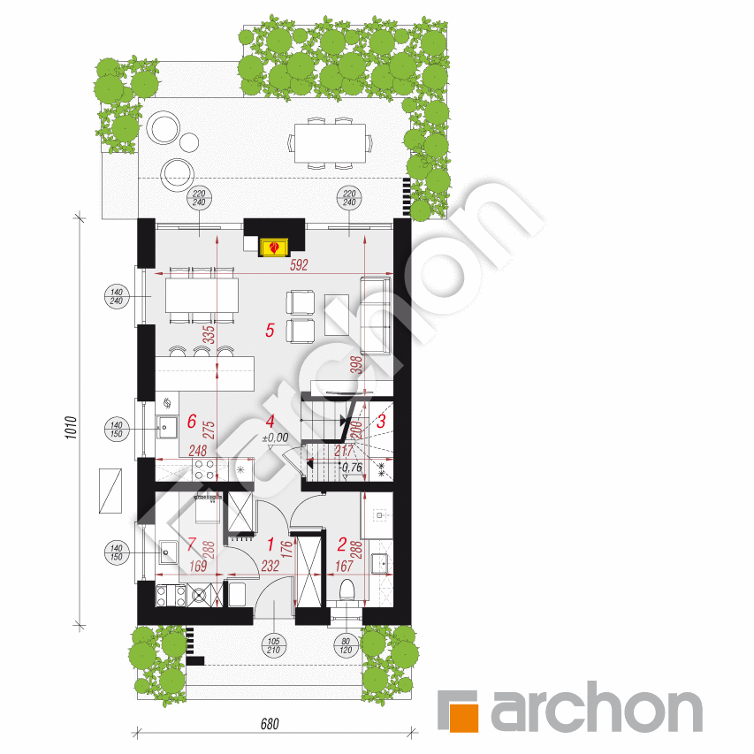 gotowy projekt Dom w sasankach 7 (E) OZE rzut parteru