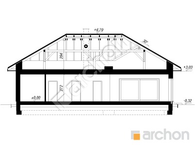 gotowy projekt Dom w kostrzewach 10 (A) przekroj budynku