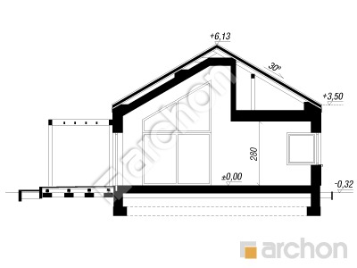 gotowy projekt Dom w goldstarach 2 przekroj budynku