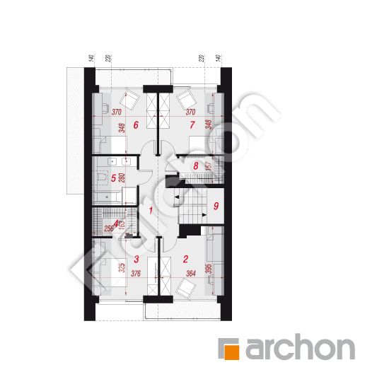 gotowy projekt Dom w szyszkowcach 11 (E) rzut poddasza