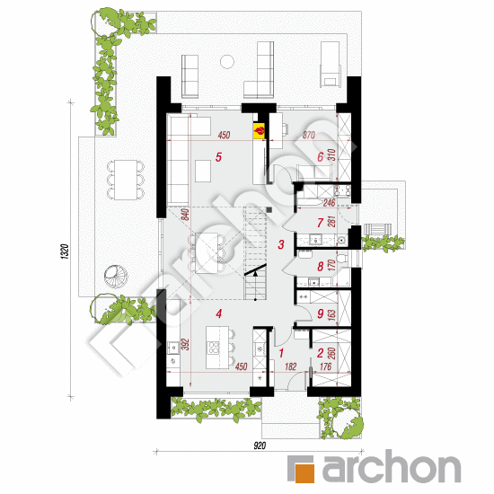 gotowy projekt Dom w jaskrzynach 2 (E) rzut parteru