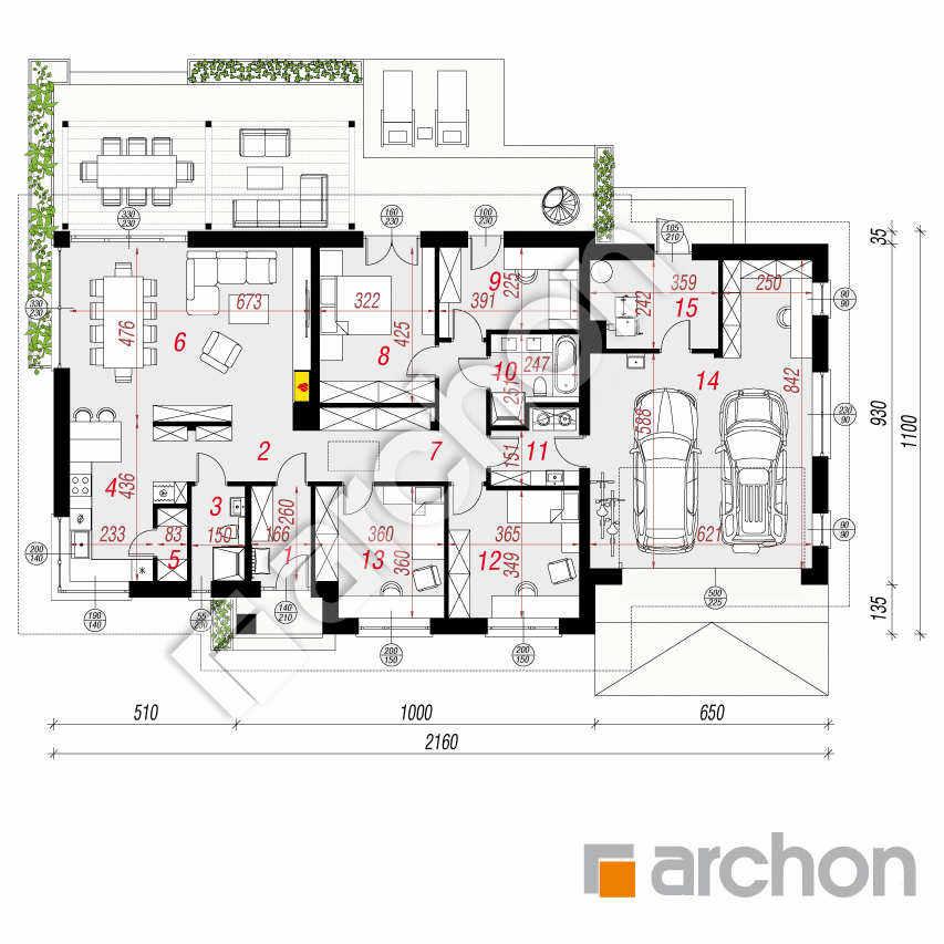 gotowy projekt Dom w santolinach 4 (G2) rzut parteru