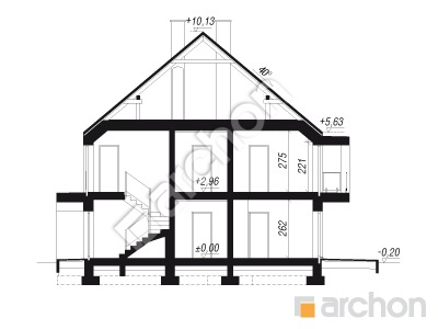 gotowy projekt Dom przy trakcie 2 (R2SA) przekroj budynku