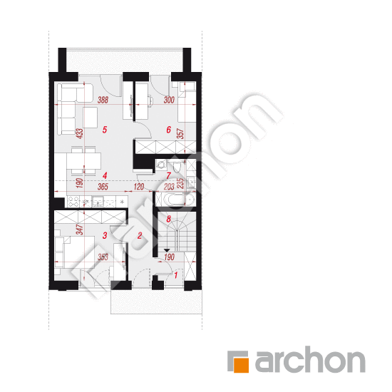 gotowy projekt Dom przy trakcie 2 (R2SA) rzut poddasza