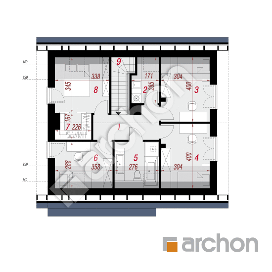 gotowy projekt Dom w borówkach 5 (E) OZE rzut poddasza