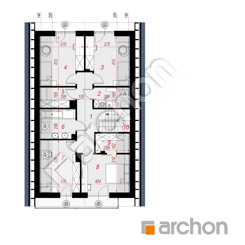 gotowy projekt Dom w arbuzach 3 (GE) OZE rzut poddasza