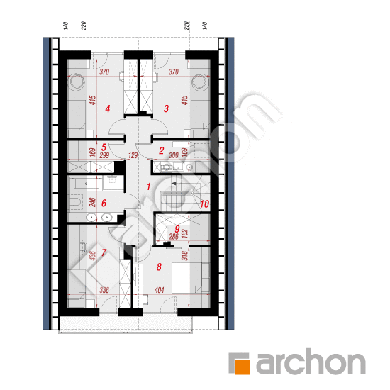 gotowy projekt Dom w arbuzach 3 (GE) OZE rzut poddasza