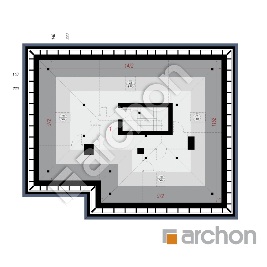 gotowy projekt Dom w przebiśniegach 30 rzut poddasza